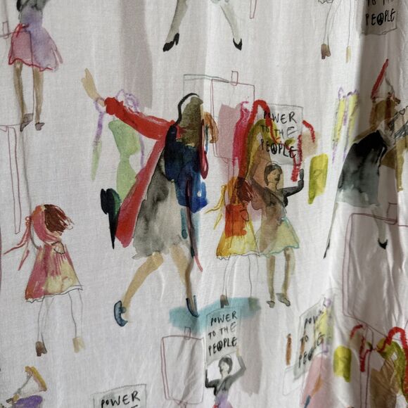 Riani Woman's Pink Power To The People Size 10 Artwear Long Sleeve Button Down - Picture 14 of 16